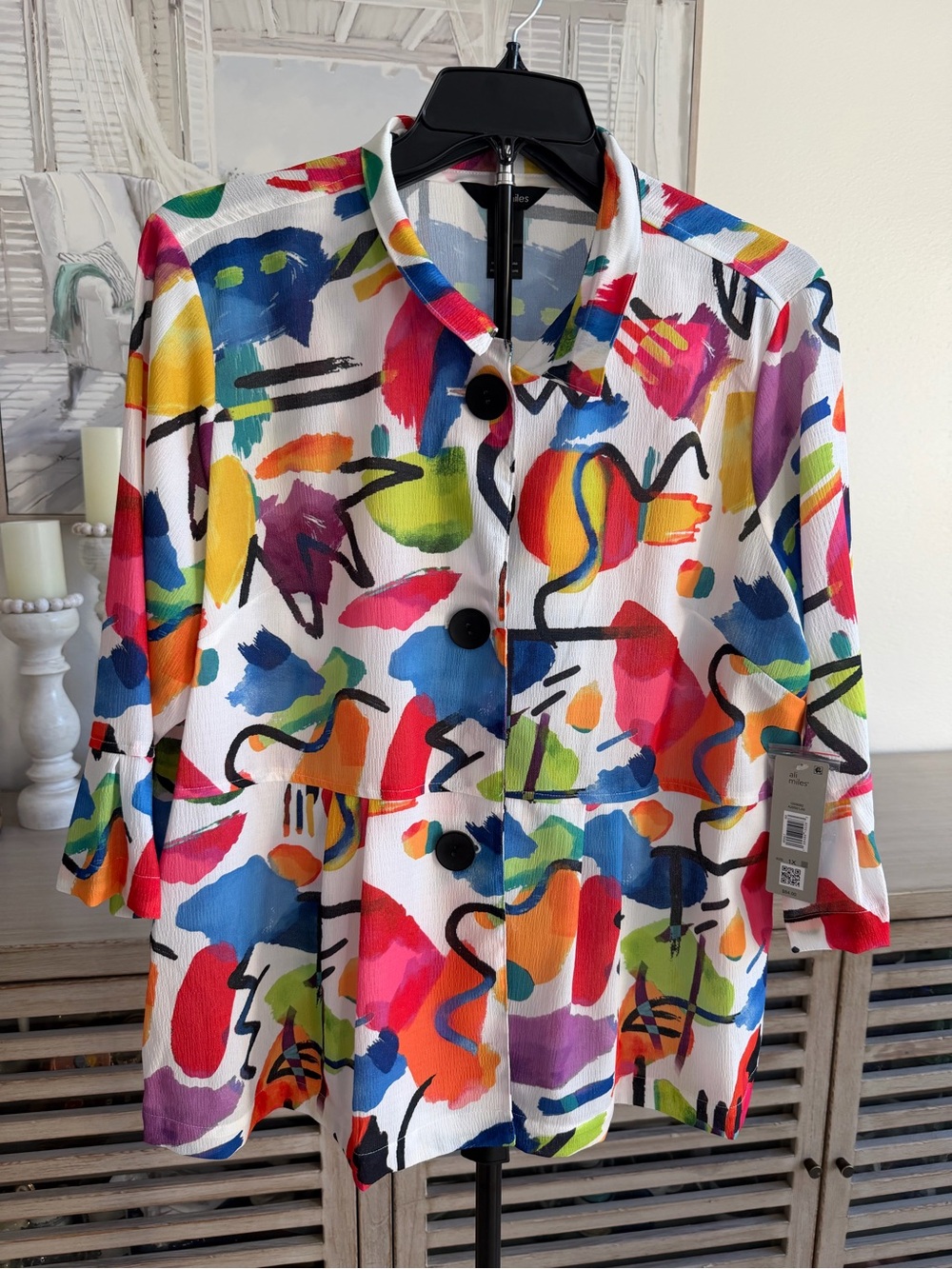Ali Miles Woven Button Front Jacket